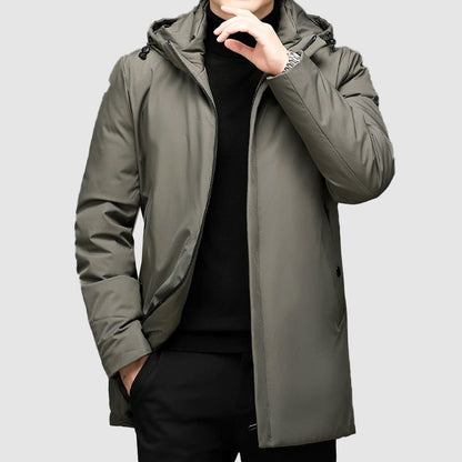 Heren Parka Longline Warm en Waterdicht met Meerdere Zakken