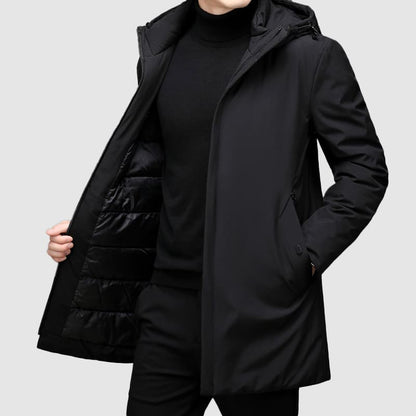 Heren Parka Longline Warm en Waterdicht met Meerdere Zakken