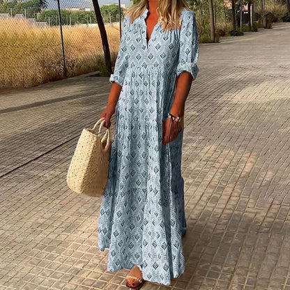 Elegante Avondjurk Boho Stijl met V Halslijn - StudioMarella