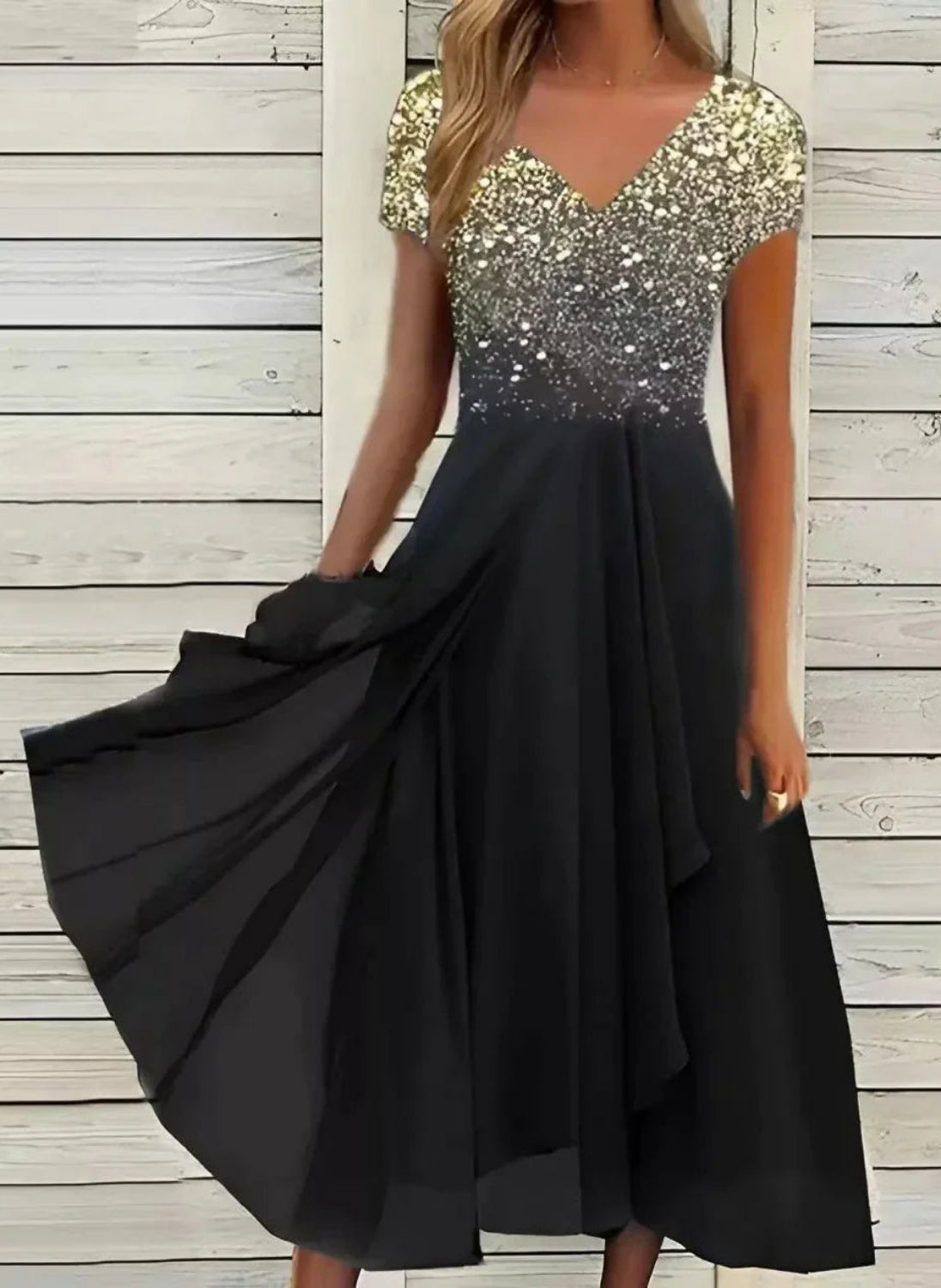Elegante Avondjurk voor Vrouw Glitter en Glamour