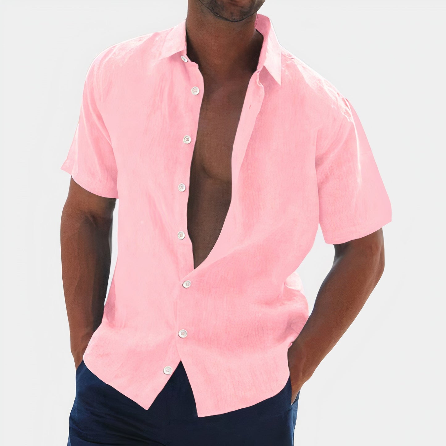 Herenoverhemd Casual Klassiek Wit Blauw