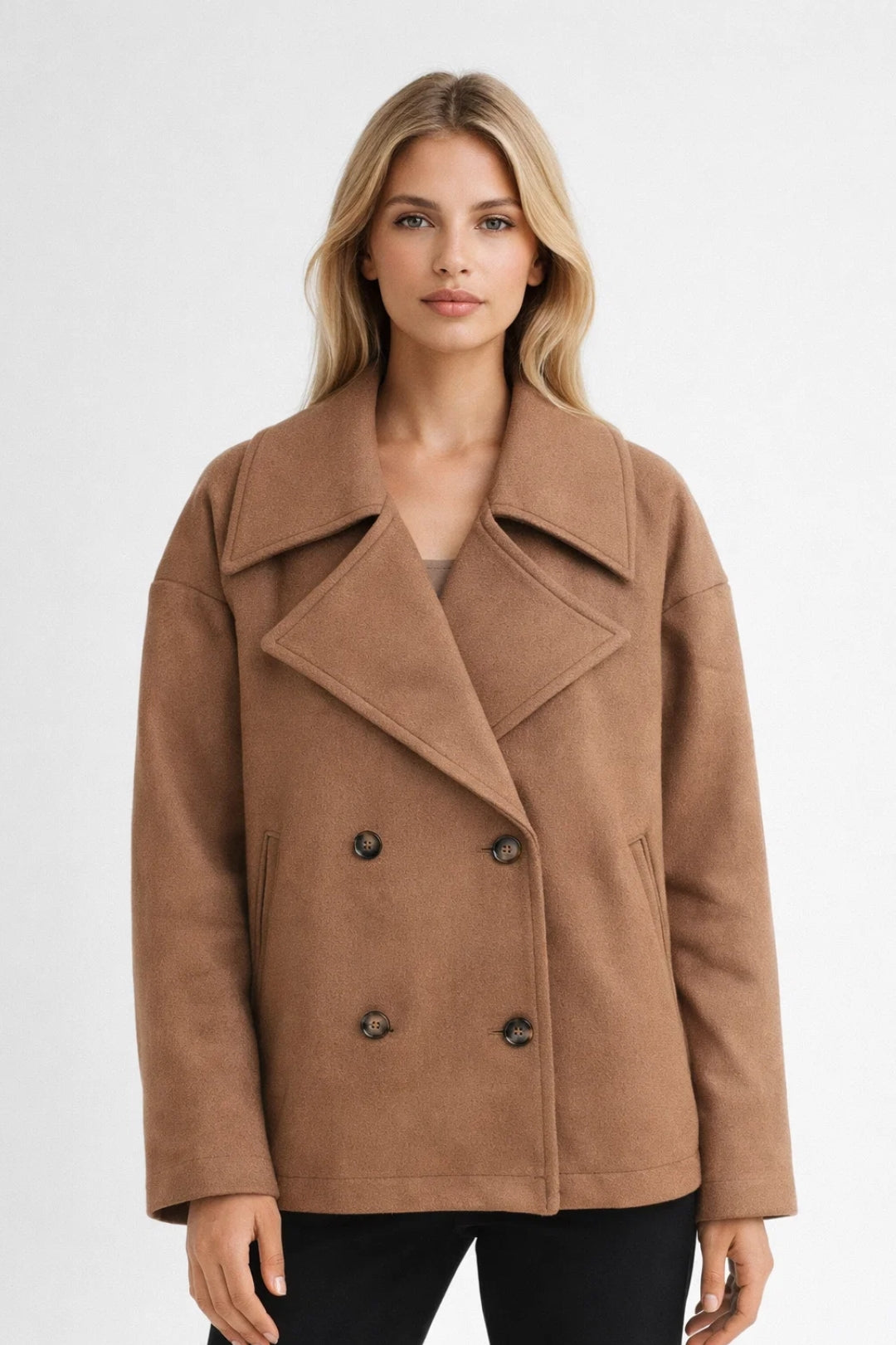 Dames Jas Oversized Klassiek Dubbele Rij Model - StudioMarella
