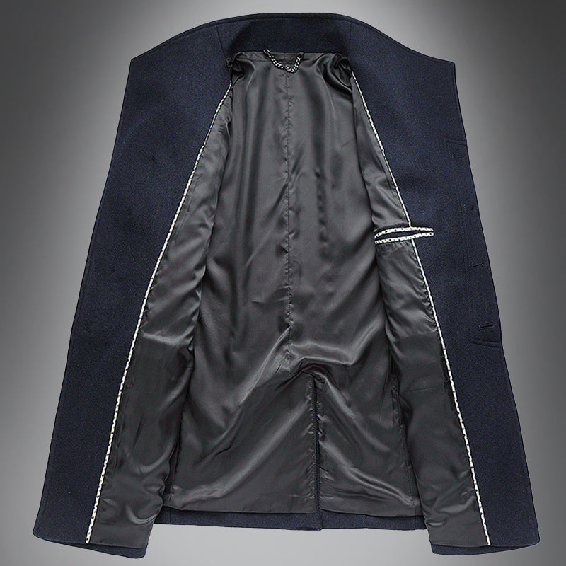 Heren Overjas Wol - Slim Fit Reverskraag Warme Winterjas