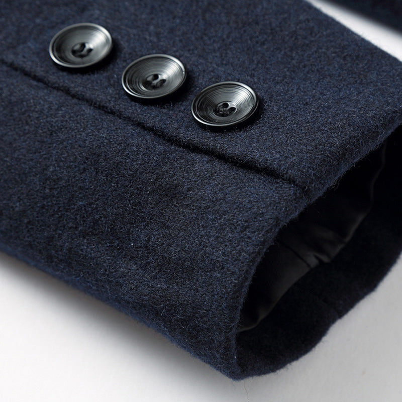 Heren Overjas Wol - Slim Fit Reverskraag Warme Winterjas