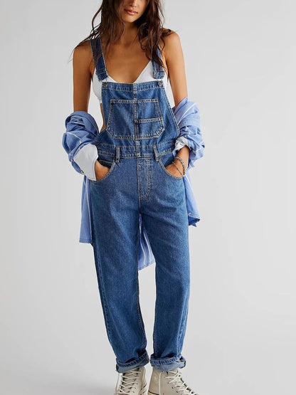 Dames Tuinbroek Stoere Denim Blauw Jogbroek - StudioMarella