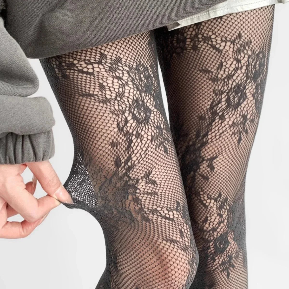 Dunne Collant met Bloemenpatroon voor Vrouw