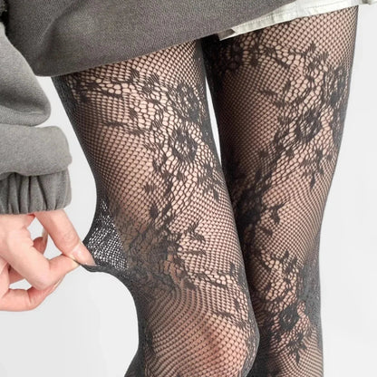 Dunne Collant met Bloemenpatroon voor Vrouw