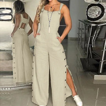 Jumpsuit met Knopen en Zakken Voor Vrouw