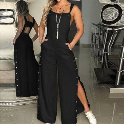 Jumpsuit met Knopen en Zakken Voor Vrouw
