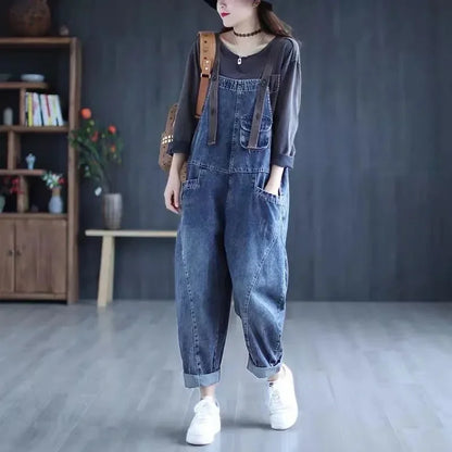 Vrouwen Jumpsuit Retro Denim Overall