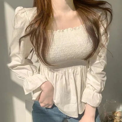 Dame Blouse Elegante Witte Kantoor blouse