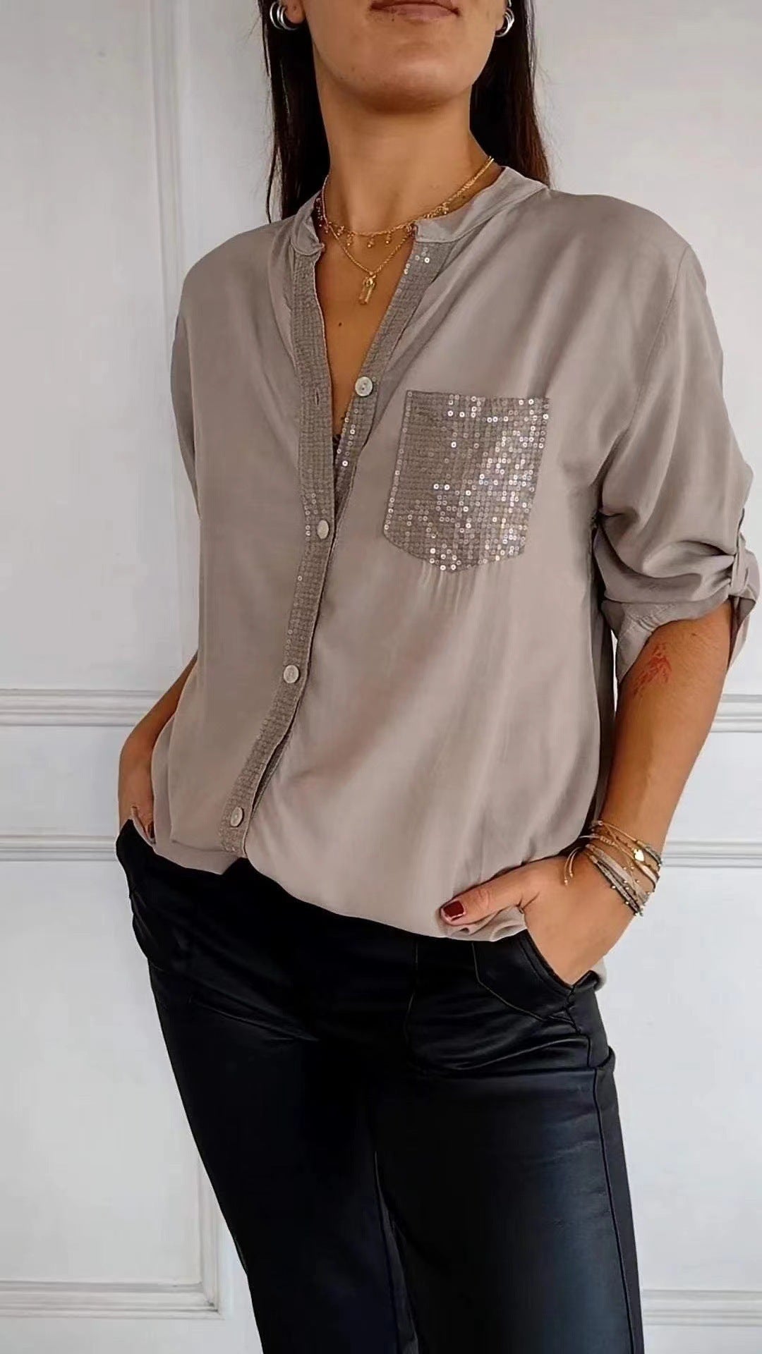 Dames Blouse met Pailletten en Glitter