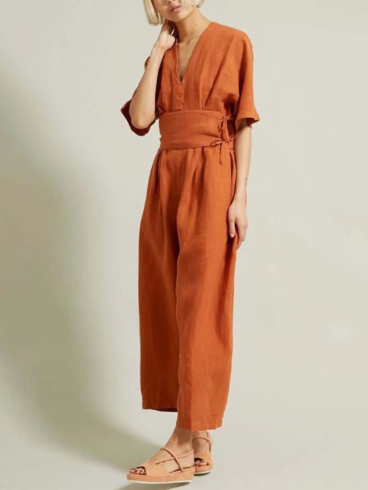 Zomerse Jumpsuit Vrouw Vintage Stijl Boho Chic
