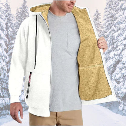 Heren Fleece Hoodie met Rits en Zachte Binnenvoering