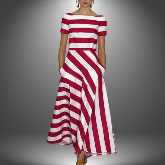 Gestreepte Maxi Jurk Voor Vrouw Zomerjurk Lange Jurk - StudioMarella