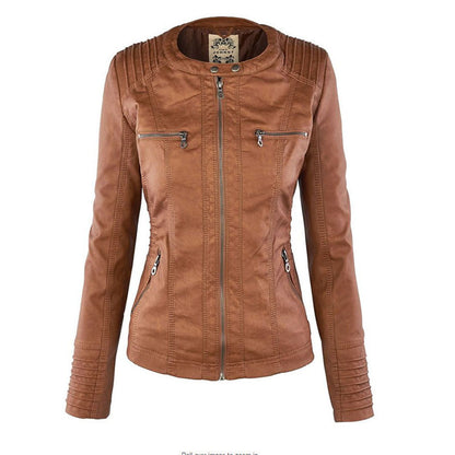 Dames Lederjas Waterdicht met Afneembare Capuchon