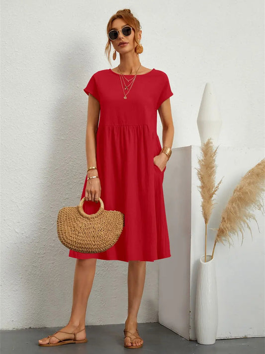 Vrouwen Jurk Met Zakken Casual Zomerjurk - StudioMarella