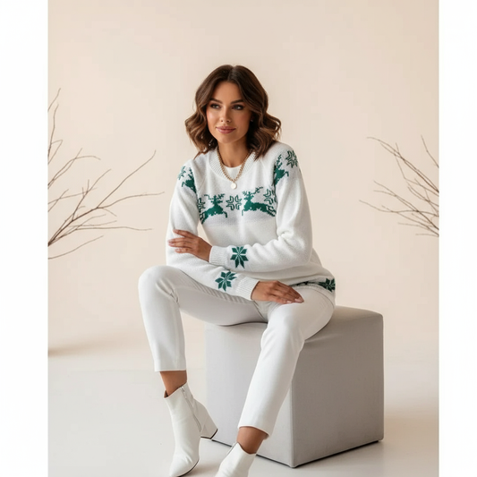 Kersttrui Dames Acryl Warme Feestelijke Look - StudioMarella