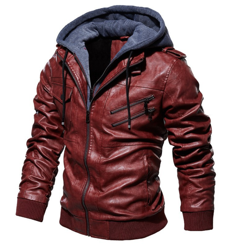 Kivits | Comfortabel leren jack met capuchon 2