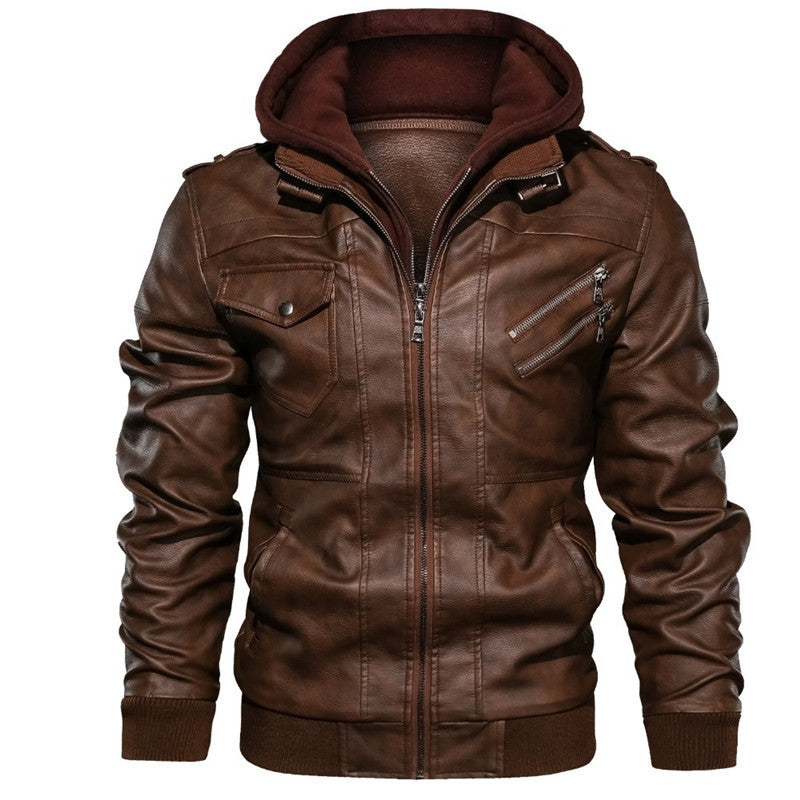 Kivits | Comfortabel leren jack met capuchon 3
