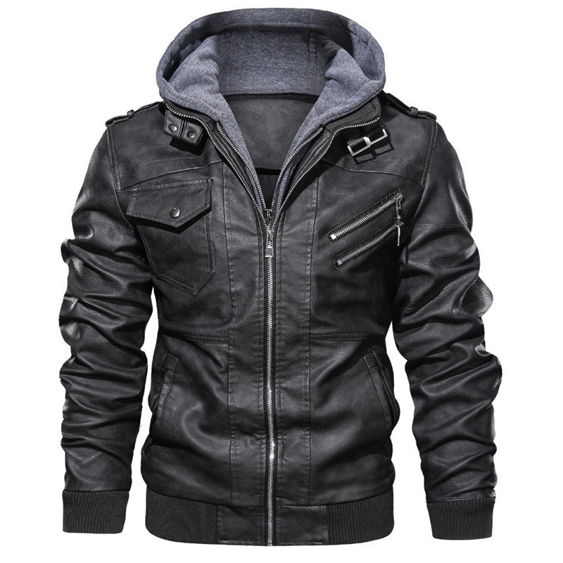 Kivits | Comfortabel leren jack met capuchon 4