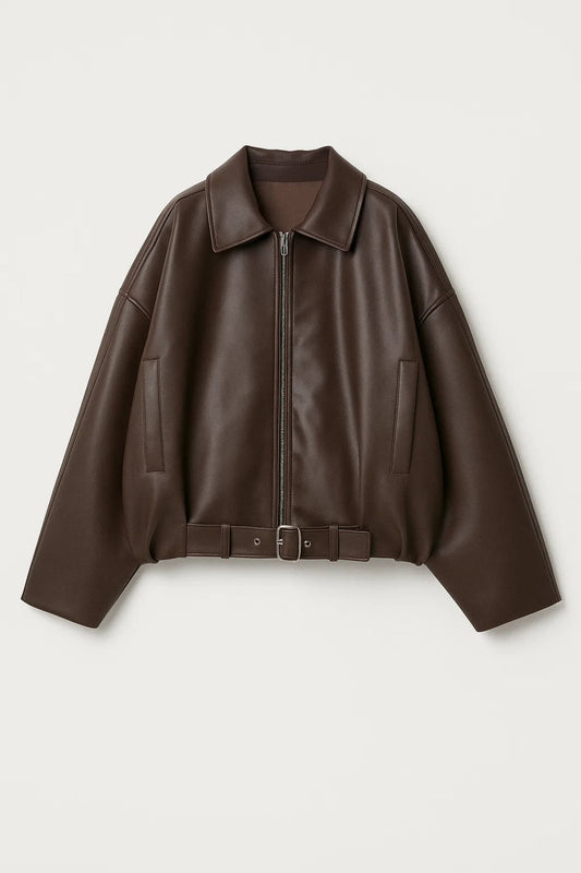 Oversized Damesjas met Rits en Ceintuur Stoer - StudioMarella