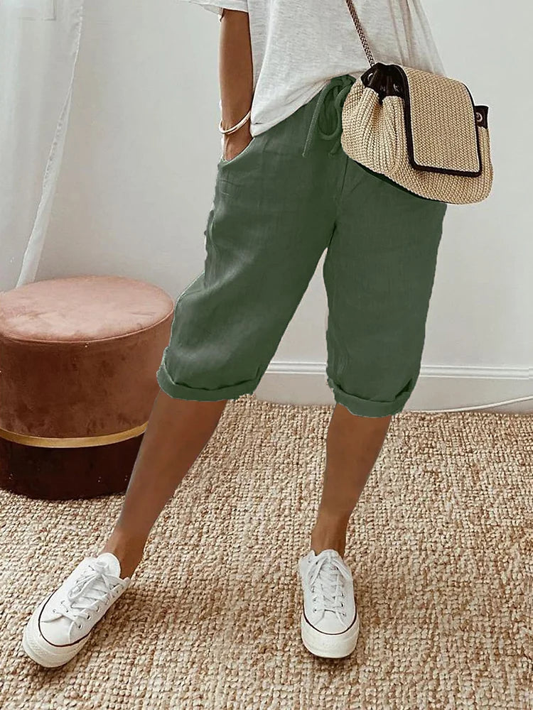 Dames Zomerbroek Linnen Shorts Ademend Comfortabel