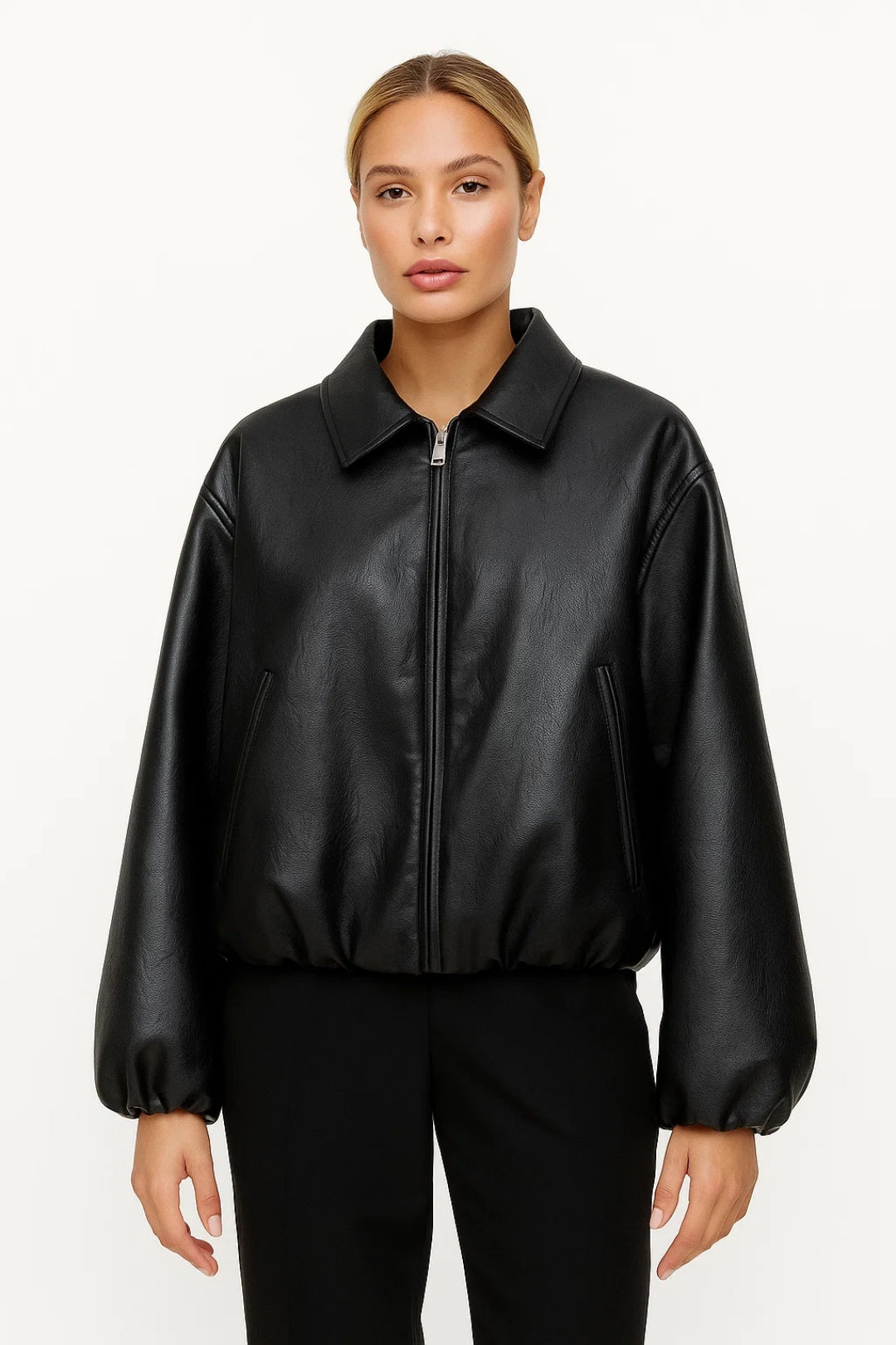 Dames Bikerjas Oversized met Ritssluiting Stoer Casual - StudioMarella