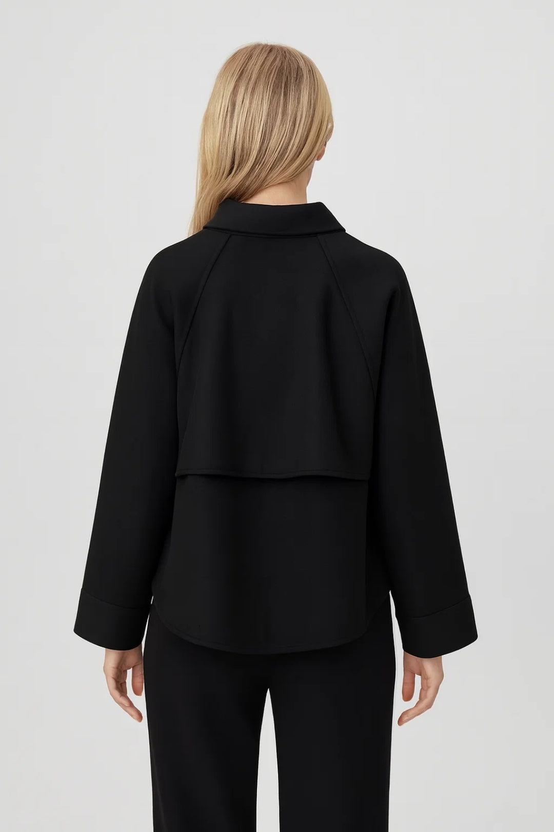 Dames Jas Korte Oversized Met Puntkraag Casual