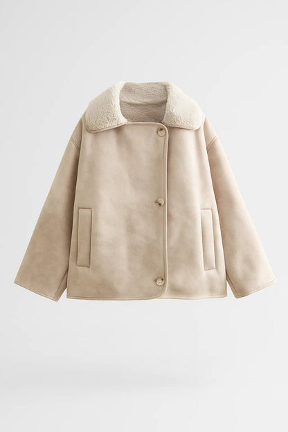 Dames Jas Kort Box Model met Knopen Sluiting Casual Stijl