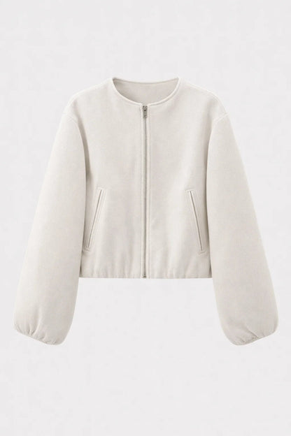 Dames Korte Jas Oversized Met Rits Casual LOOK - StudioMarella