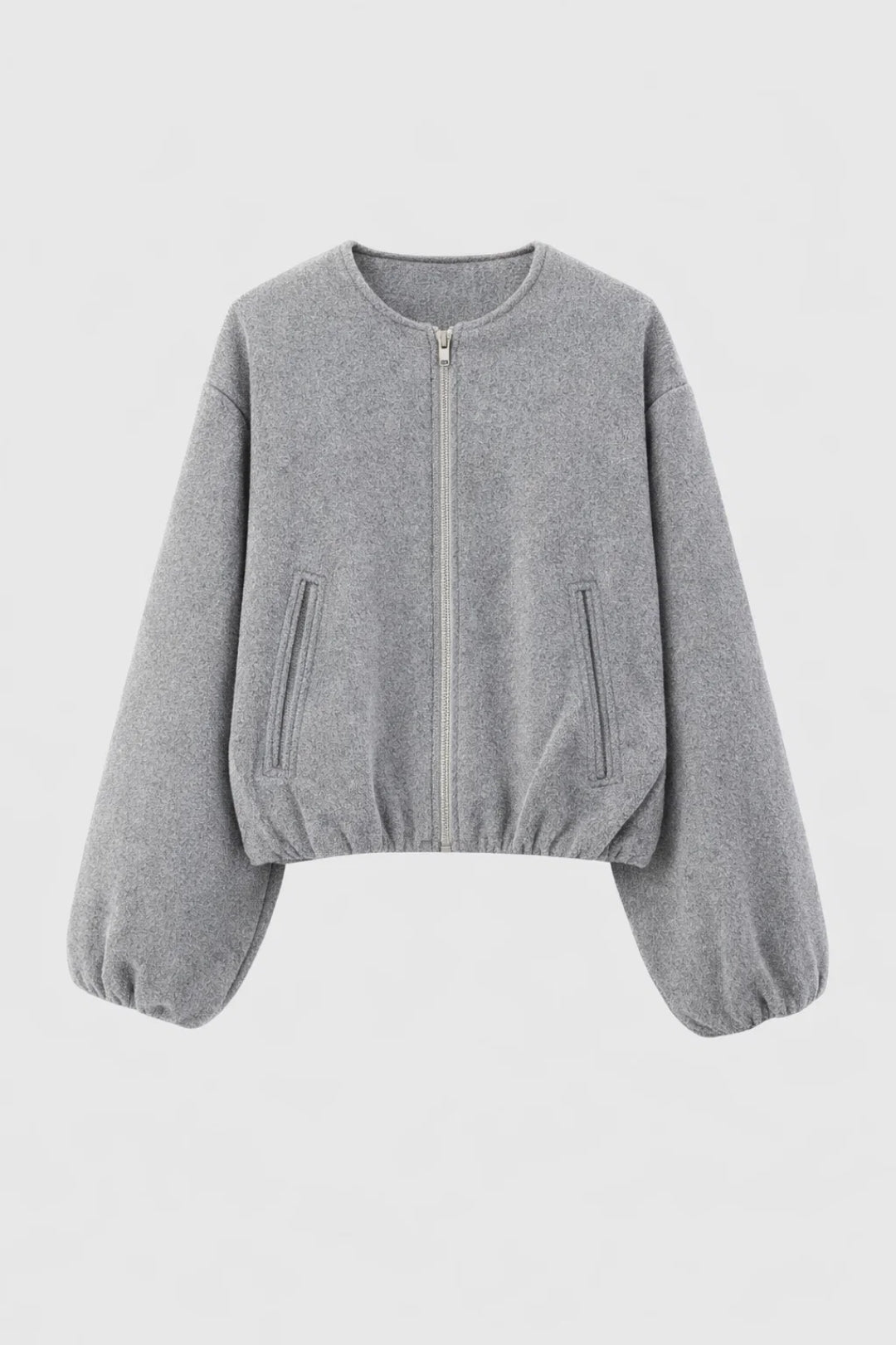 Dames Korte Jas Oversized Met Rits Casual LOOK