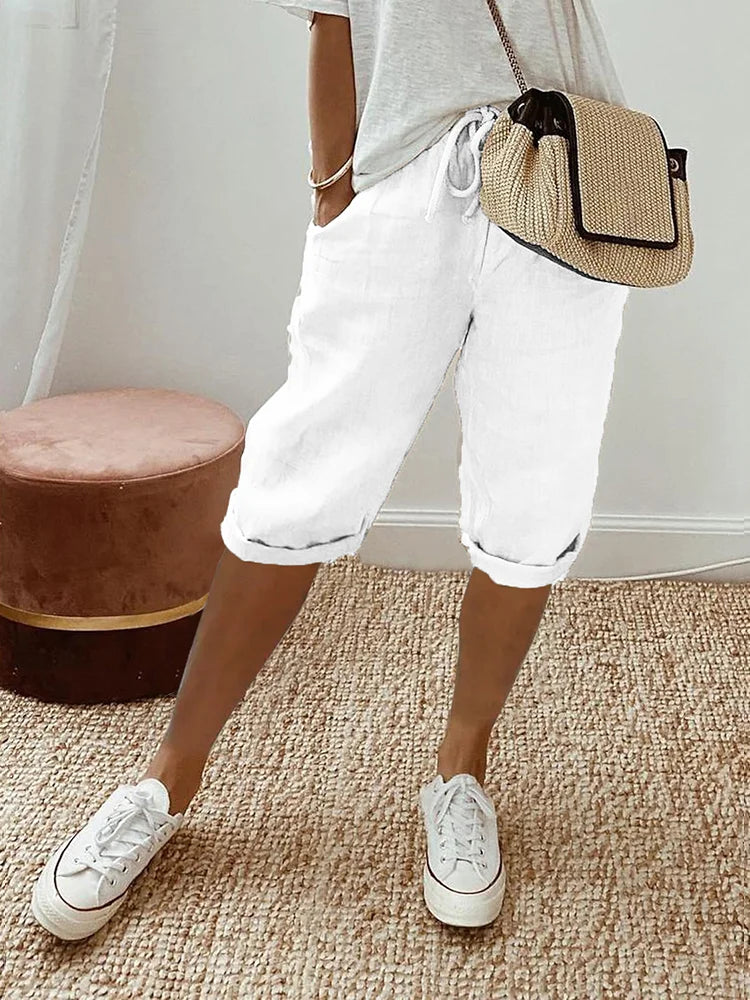 Dames Zomerbroek Linnen Shorts Ademend Comfortabel