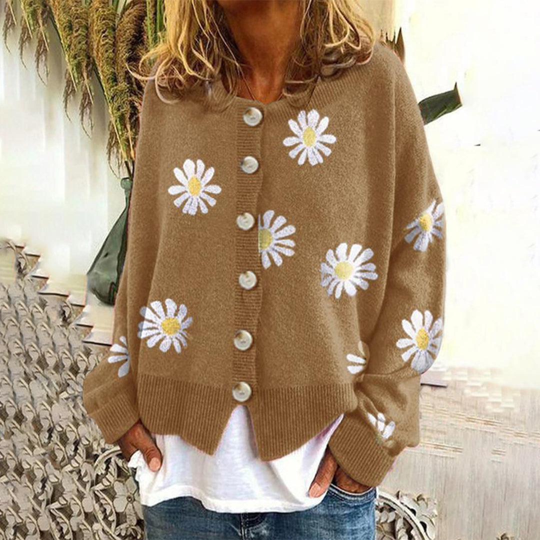 Vrouwelijke Cardigan met Bloemenprint Casual Stijl - StudioMarella