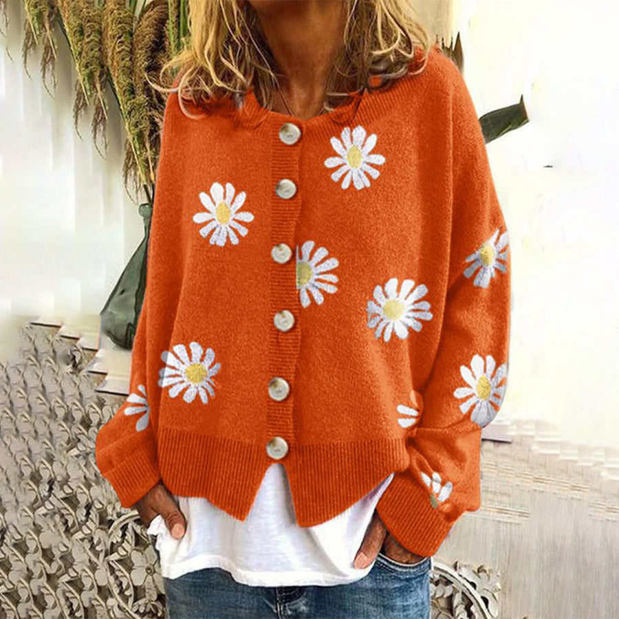 Vrouwelijke Cardigan met Bloemenprint Casual Stijl