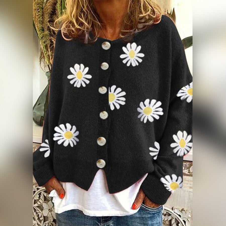 Vrouwelijke Cardigan met Bloemenprint Casual Stijl