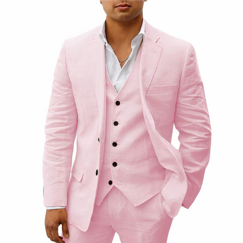 Heren 3-Delig Pak Slim Fit Blazer Gilet Pantalon Bruiloft Zakelijk