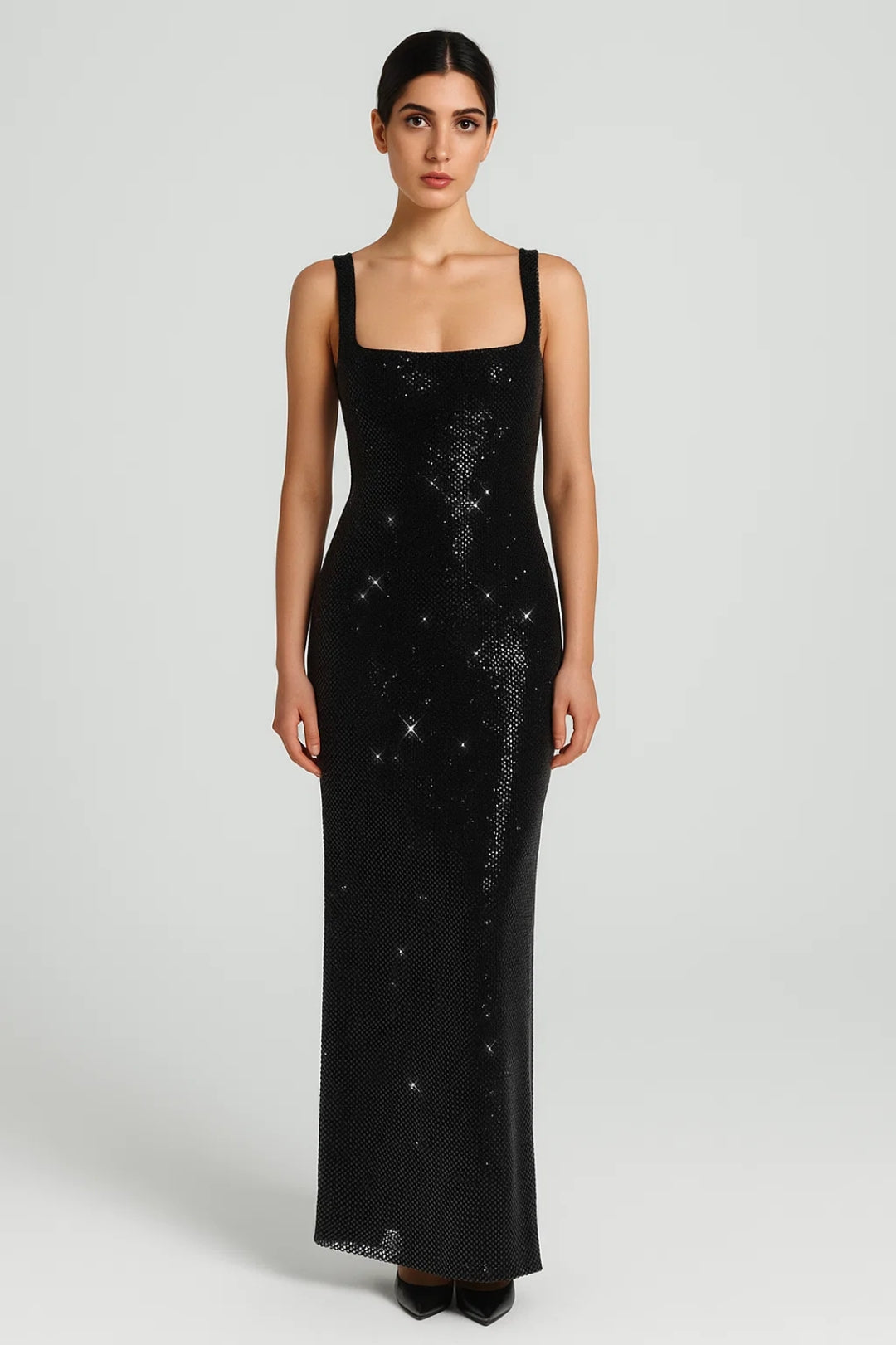 Dames Maxi Jurk Strapless Vierkante Hals Gala Stijl