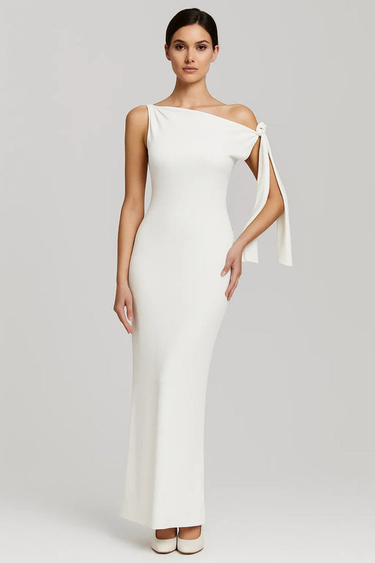 Elegante Maxi Jurk voor Dames met Strikdetail en Strakke Pasvorm - StudioMarella