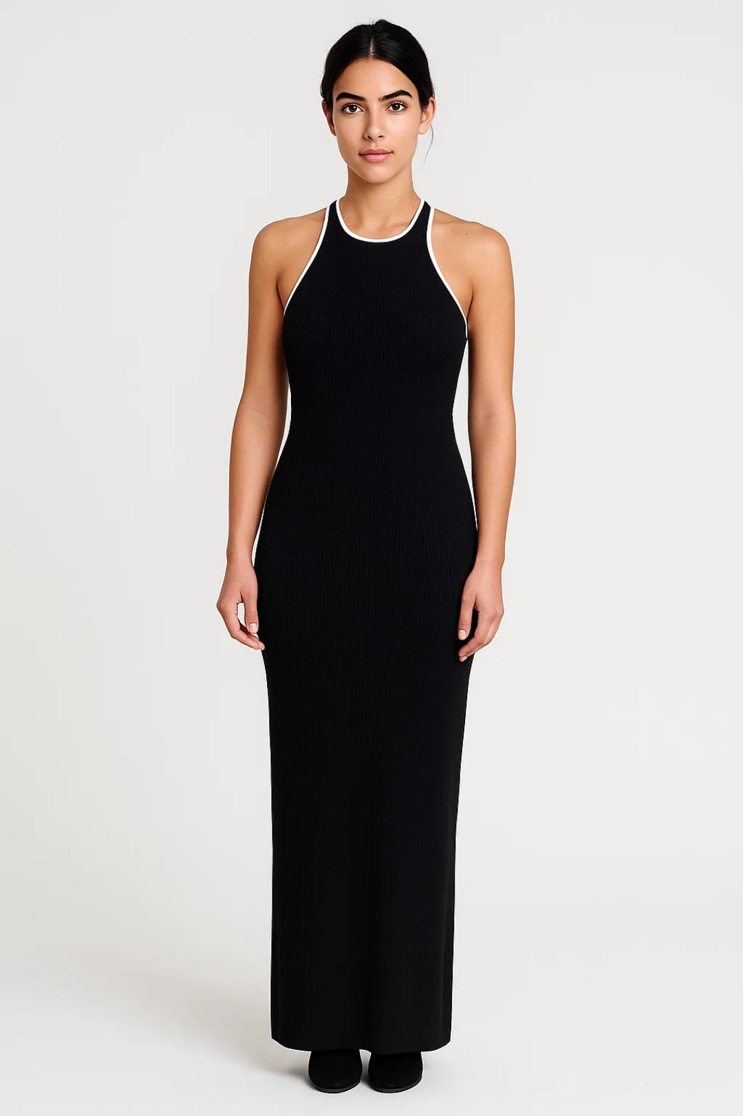 Maxi Jurk Dames Halter Neck Figueurstrekkend Borduurwerk Gala Avondjurk - StudioMarella