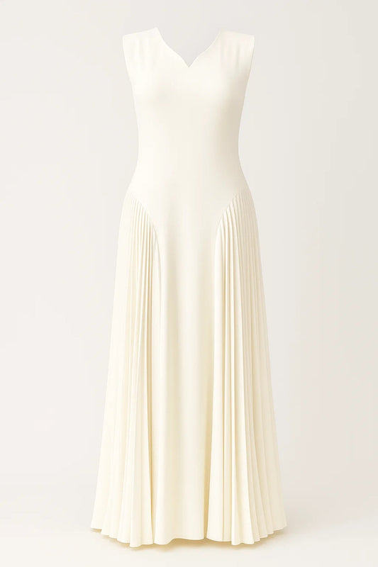 Mouwloze Maxi Jurk Dames Plissé voor Bruiloft - StudioMarella