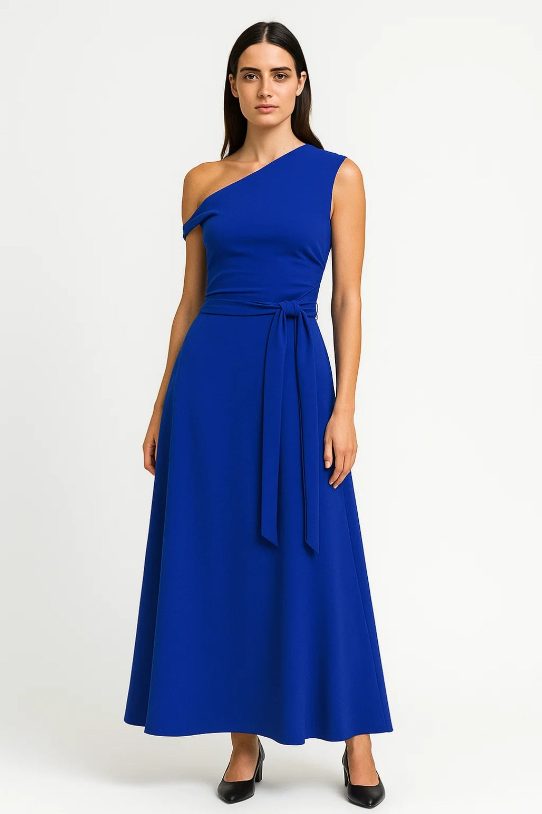 Elegante One Shoulder Jurk met Strikceintuur voor Dames - StudioMarella