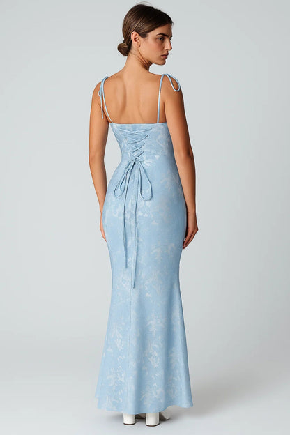 Jurk Dames Maxi Figuurlijk met Strikbandjes en Leuke Print