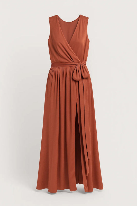 Elegante WikkelJurk voor Dames met V-Hals en Split - StudioMarella