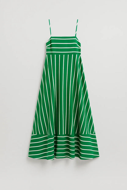 Zomerjurk Dames Smalle Bandjes Streepprint Maxi
