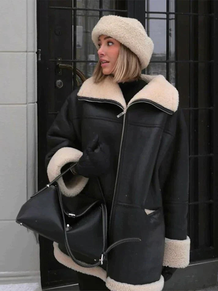 Dames Pile Jas Warm en Elegant - StudioMarella