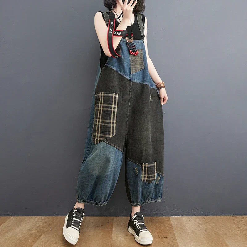 Dames Overalls Denim Zomerse Stijl Blauw