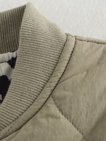 Leonne | Luxe Tussenjas met Trendy Stiksels - Luipaard Print5