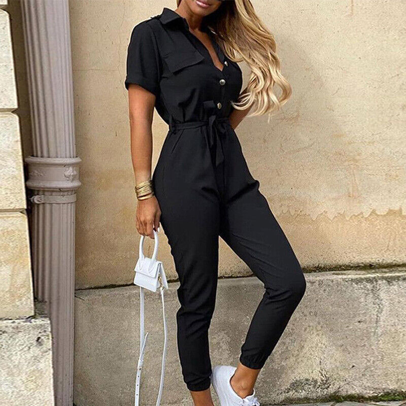 Lichtgewicht Dames Jumpsuit Korte Mouwen | Damesmode 2
