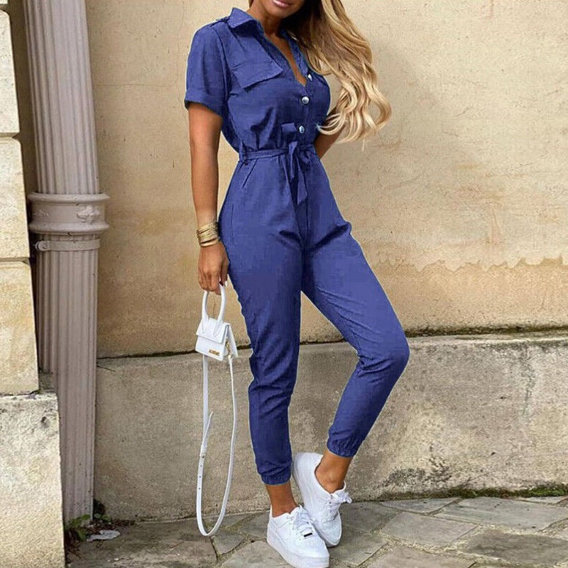 Lichtgewicht Dames Jumpsuit Korte Mouwen | Damesmode 7